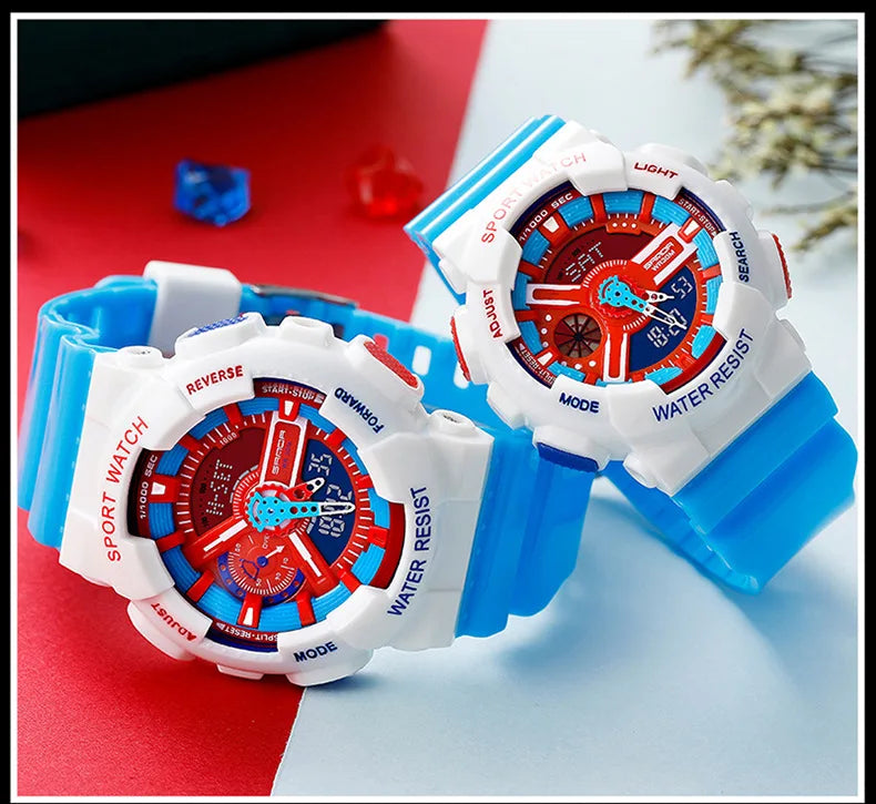 Three up to watch fashion waterproof outdoor recreational multi-functional electronic university in male ladies watch