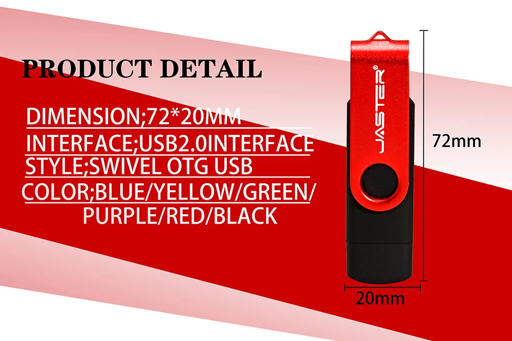 JASTER OTG 2 in 1 USB Flash Drive Pen Drive 128GB 64GB 32GB 16GB External Storage Frosted Double Application Micro USB Stick