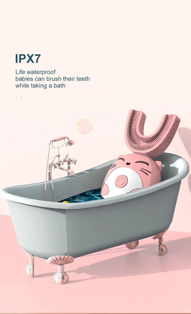 Sonic Electric Toothbrush Kids U-shaped Smart 360 Degrees Ultrasonic Tooth Brush Teeth Whitening For Children IPX7 Waterproof