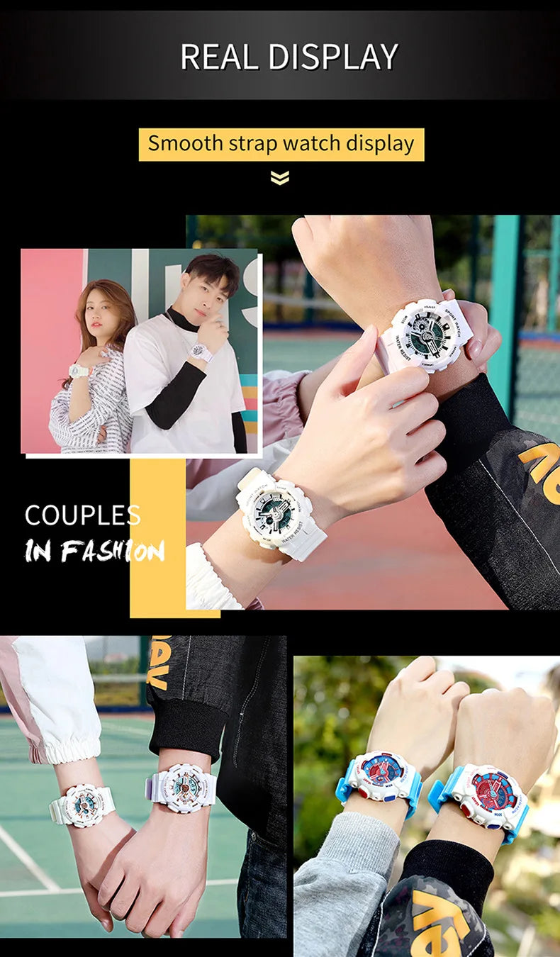 Three up to watch fashion waterproof outdoor recreational multi-functional electronic university in male ladies watch