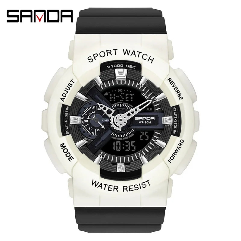 Three up to watch fashion waterproof outdoor recreational multi-functional electronic university in male ladies watch