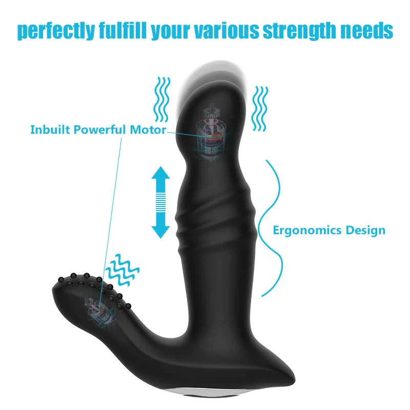 Internet Celebrity Explosion Prostate Massage Therapy USB Charging  Telescopic Anal Plug Huge Remote Control Prostate Massage