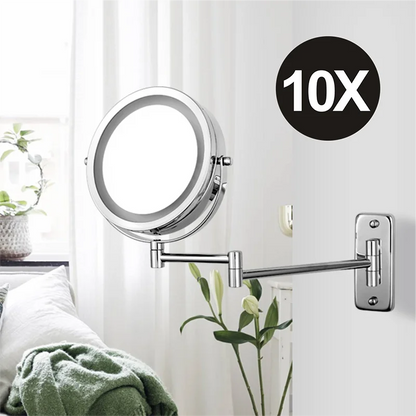 Wall Mounted Smart Bathroom Led Makeup Mirror 3X 5X 7X10X Magnification Adjustable Cosmetic Double Side Touch Dimming Mirrors