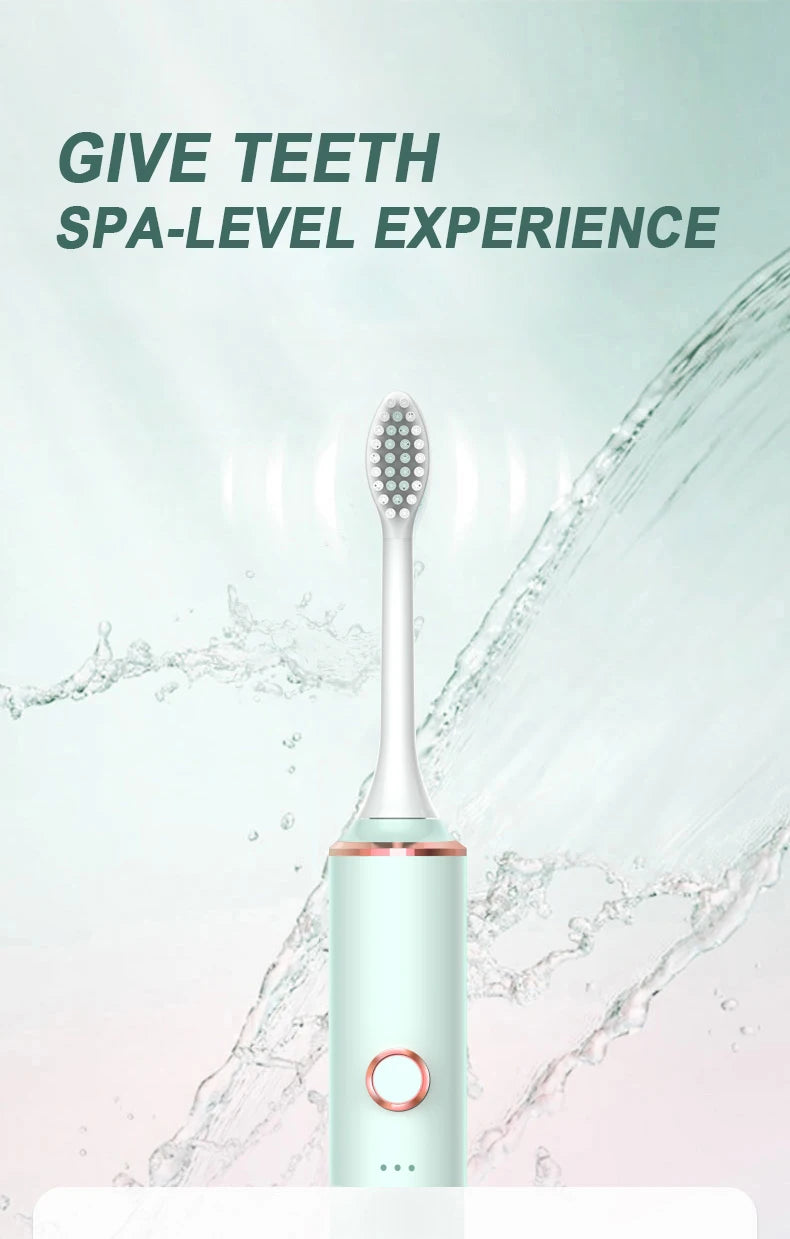 New N100 Sonic Electric Toothbrush Adult Timer Brush 6 Mode USB Charger Rechargeable Tooth Brushes Replacement Heads Set