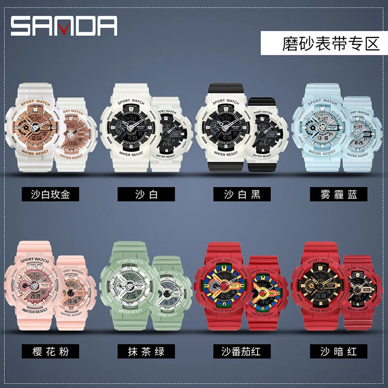 Three up to watch fashion waterproof outdoor recreational multi-functional electronic university in male ladies watch