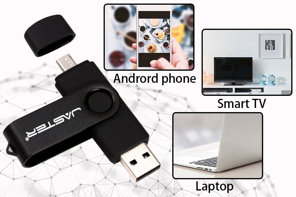 JASTER OTG 2 in 1 USB Flash Drive Pen Drive 128GB 64GB 32GB 16GB External Storage Frosted Double Application Micro USB Stick