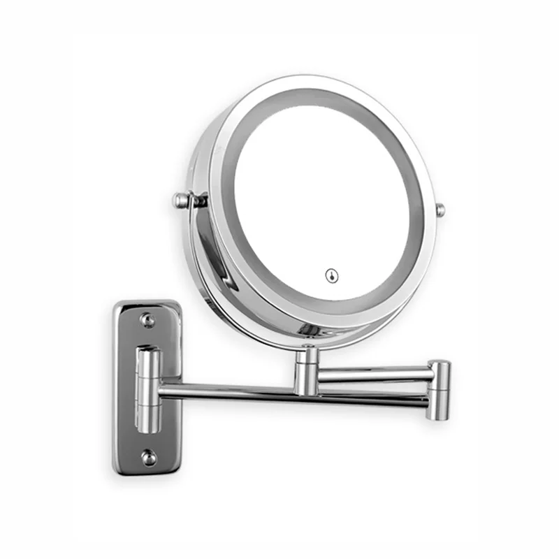 Wall Mounted Smart Bathroom Led Makeup Mirror 3X 5X 7X10X Magnification Adjustable Cosmetic Double Side Touch Dimming Mirrors