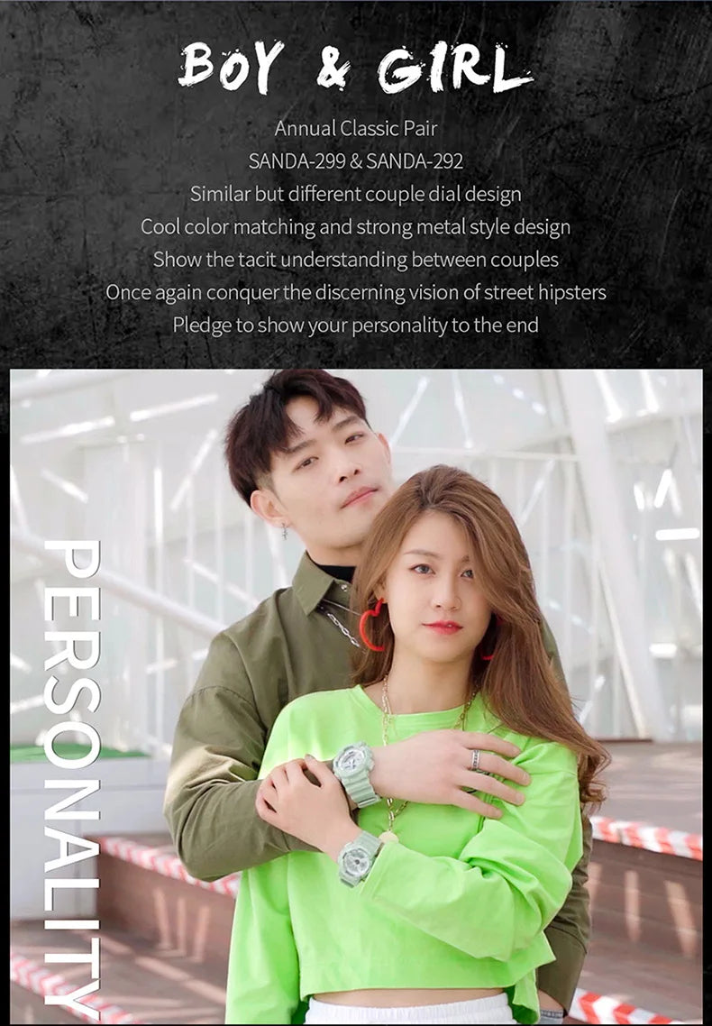 Three up to watch fashion waterproof outdoor recreational multi-functional electronic university in male ladies watch