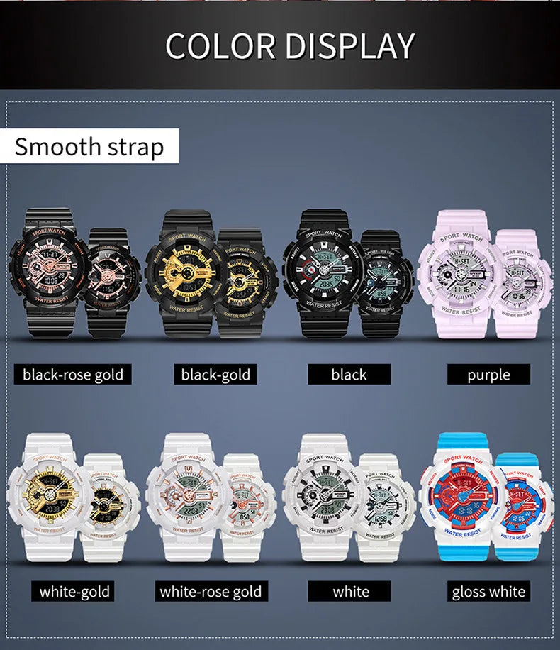 Three up to watch fashion waterproof outdoor recreational multi-functional electronic university in male ladies watch