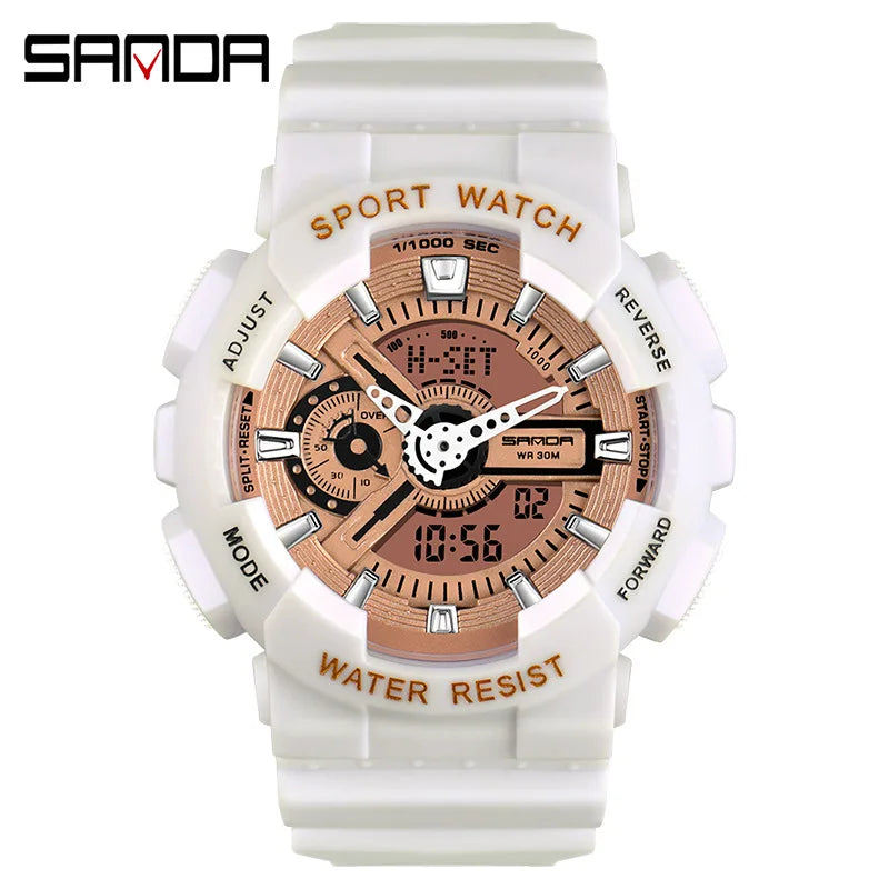 Three up to watch fashion waterproof outdoor recreational multi-functional electronic university in male ladies watch