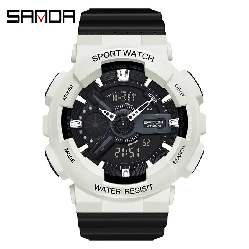 Three up to watch fashion waterproof outdoor recreational multi-functional electronic university in male ladies watch