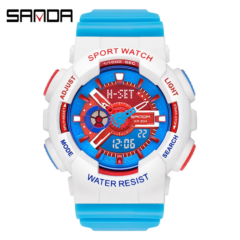 Three up to watch fashion waterproof outdoor recreational multi-functional electronic university in male ladies watch