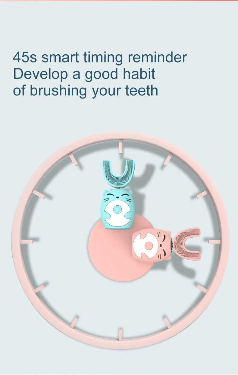 Sonic Electric Toothbrush Kids U-shaped Smart 360 Degrees Ultrasonic Tooth Brush Teeth Whitening For Children IPX7 Waterproof