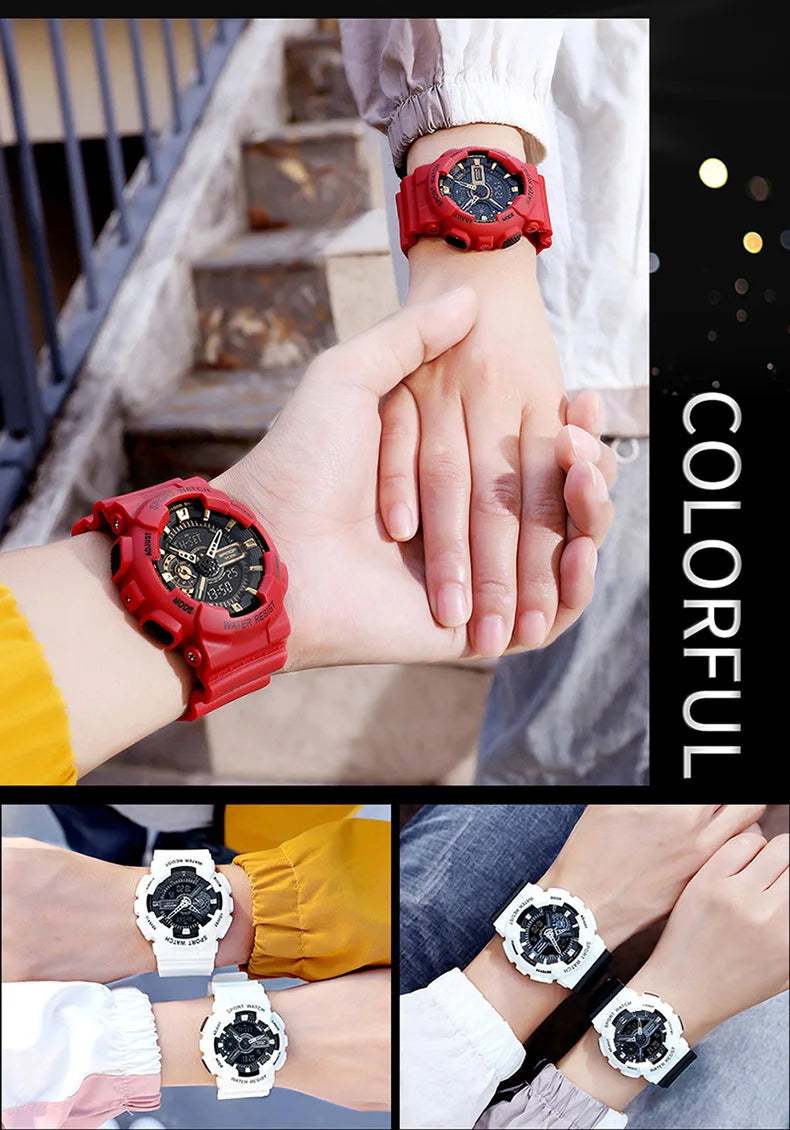 Three up to watch fashion waterproof outdoor recreational multi-functional electronic university in male ladies watch