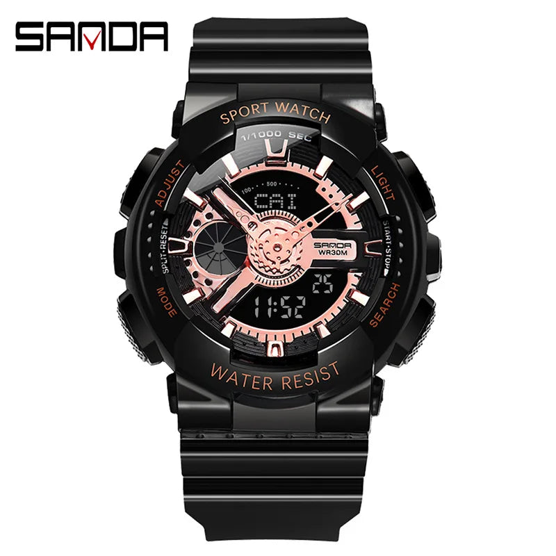 Three up to watch fashion waterproof outdoor recreational multi-functional electronic university in male ladies watch