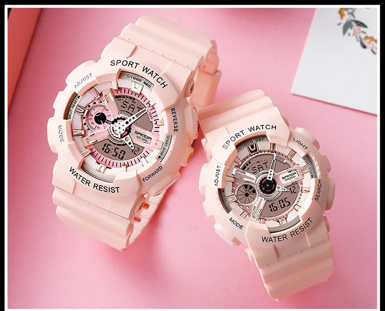 Three up to watch fashion waterproof outdoor recreational multi-functional electronic university in male ladies watch