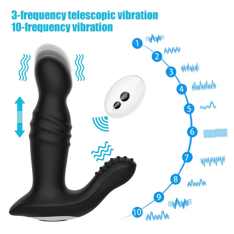 Internet Celebrity Explosion Prostate Massage Therapy USB Charging  Telescopic Anal Plug Huge Remote Control Prostate Massage