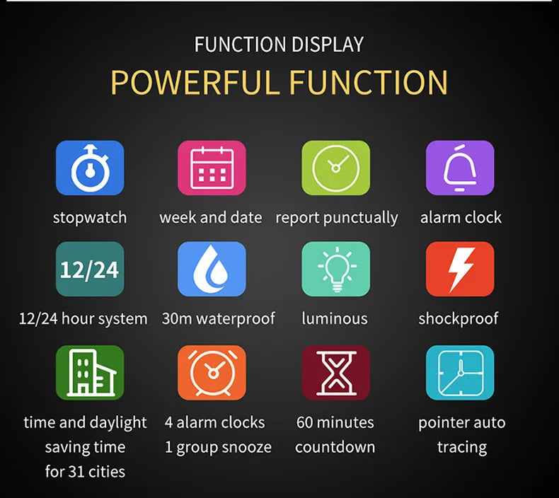 Three up to watch fashion waterproof outdoor recreational multi-functional electronic university in male ladies watch