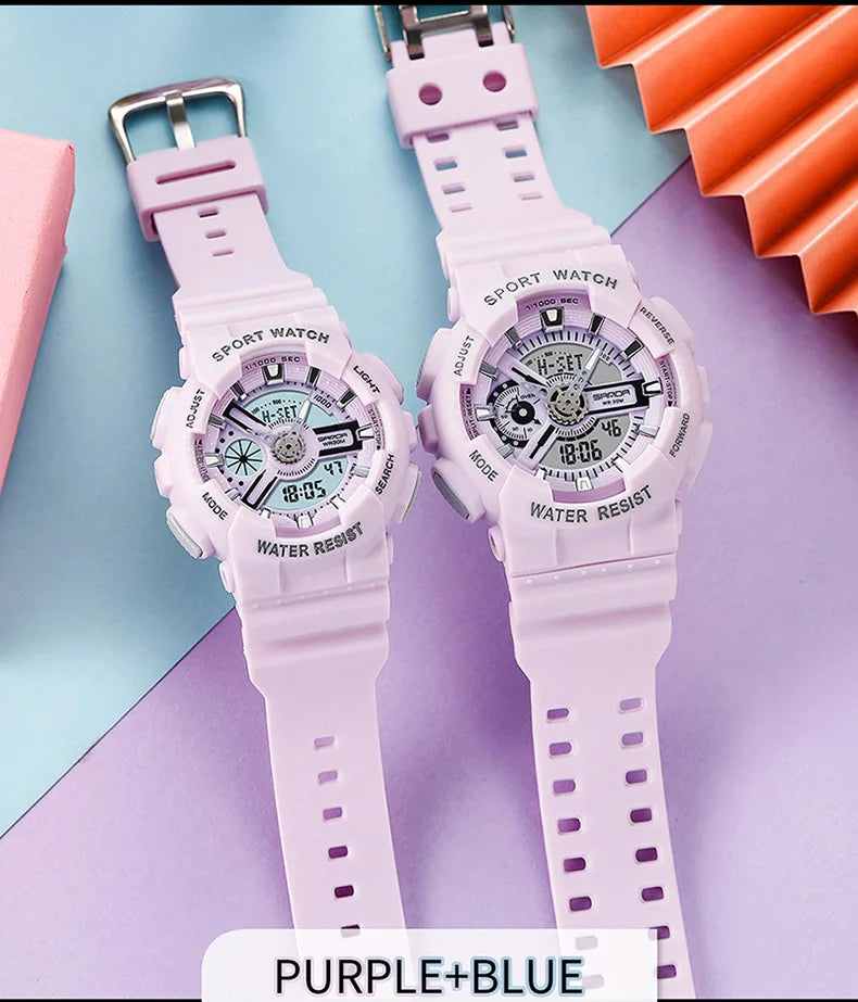 Three up to watch fashion waterproof outdoor recreational multi-functional electronic university in male ladies watch