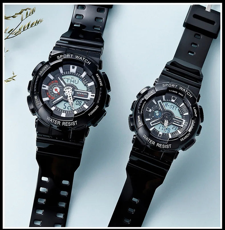 Three up to watch fashion waterproof outdoor recreational multi-functional electronic university in male ladies watch