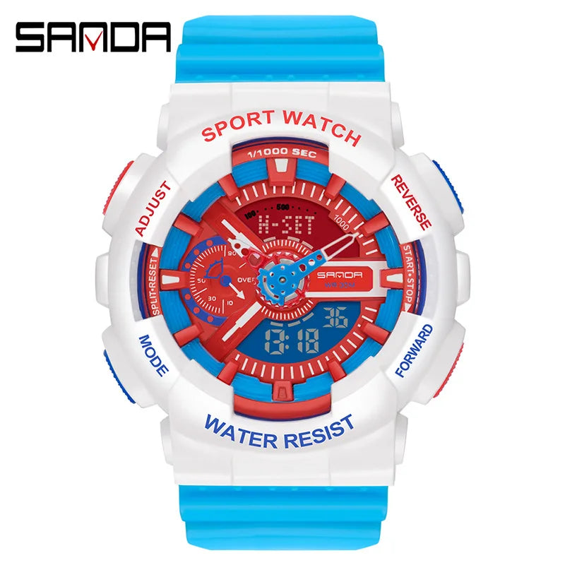 Three up to watch fashion waterproof outdoor recreational multi-functional electronic university in male ladies watch