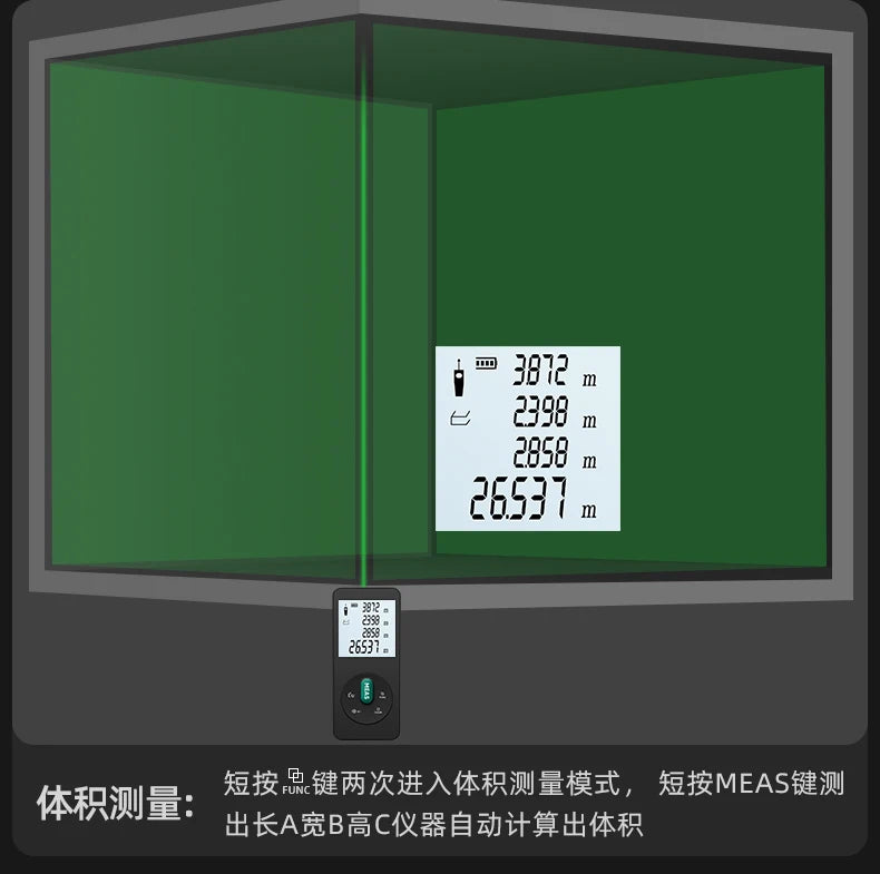 Handheld Laser Rangefinder with Green Red Infrared, Electronic Measuring Tool, High Precision Measuring Instrument