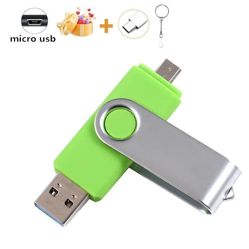 JASTER OTG 2 in 1 USB Flash Drive Pen Drive 128GB 64GB 32GB 16GB External Storage Frosted Double Application Micro USB Stick