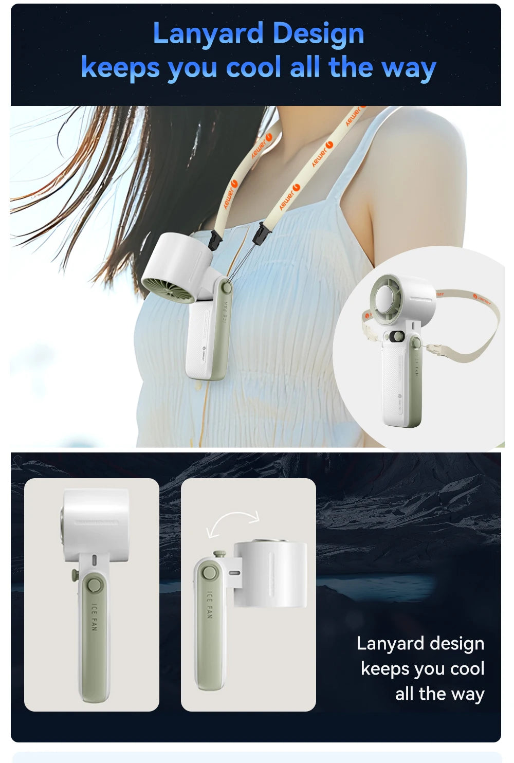 Portable Handheld fan Strong Wind 199 Gear Wind speed LED Digital Display Adjustable Turbo Portable Outdoor Handheld 8000mAh