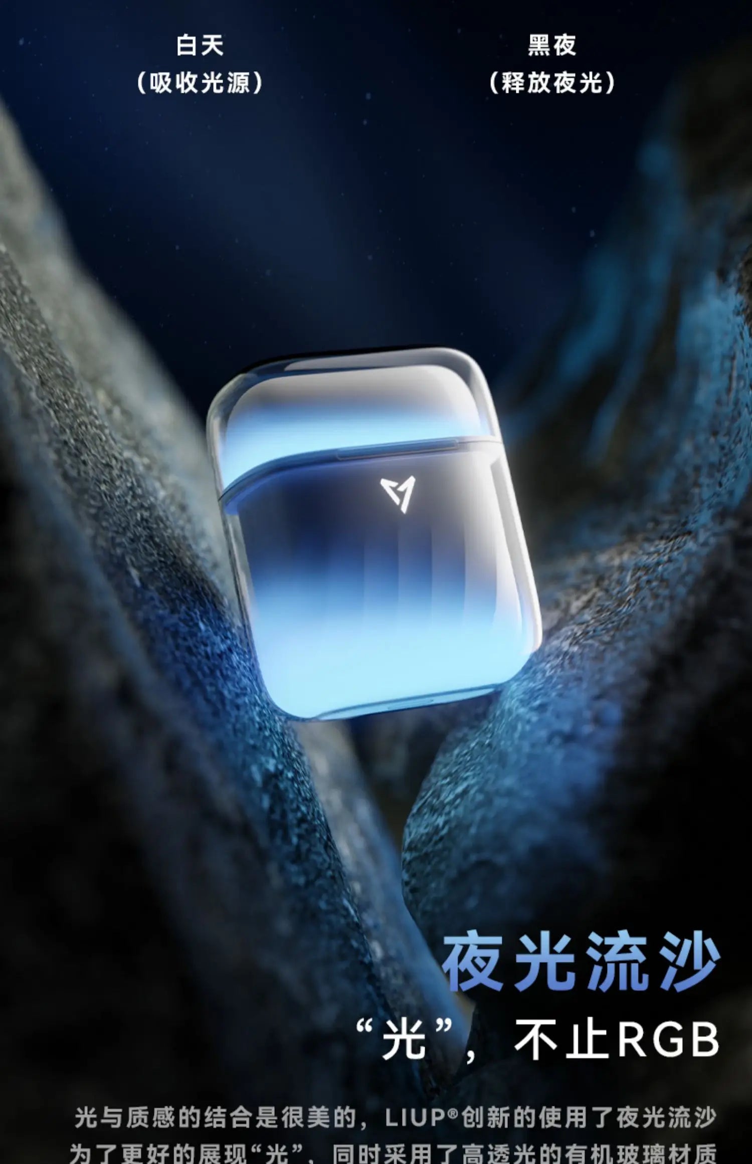 LIUP LP1 Luminous New Headphones Bluetooth Half in Ear Without Sensors Delay AI Active Noise Reduction  Dual Mode Switching Gift