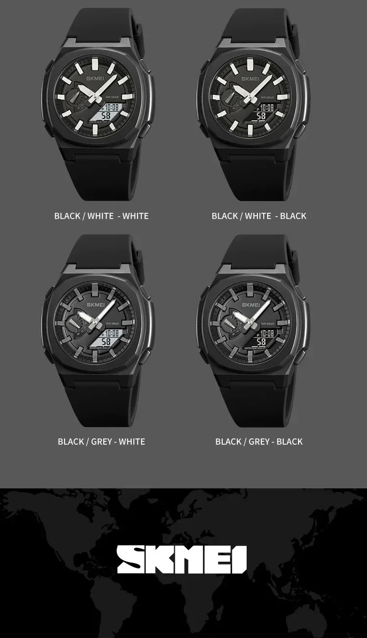 SKMEI 2091 5 Alarms Date Clock reloj hombre with Japan Digital Movement Sport Watches Waterproof Men Countdown Chrono Wriswatch