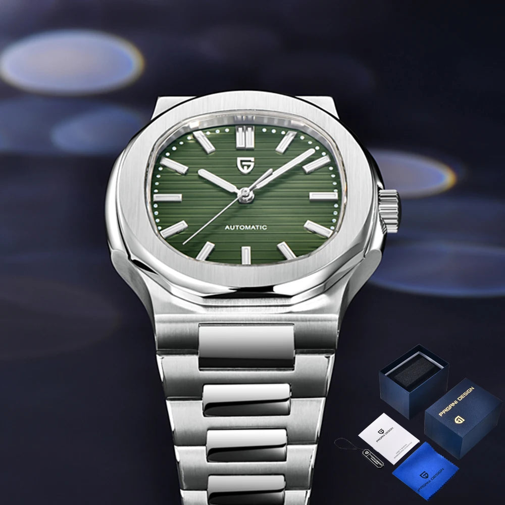 PAGANI DESIGN men's 1728 luxury Retro Mechanical Watch Men's Gift box stainless steel Sapphire glass 100m waterproof Men's Watch