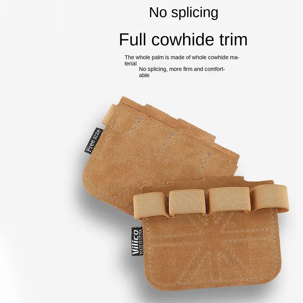 1Pair Leather Weight Lifting Training Gloves Palm Protection Breathable Gym Gloves Grips Anti-Skid Thicken