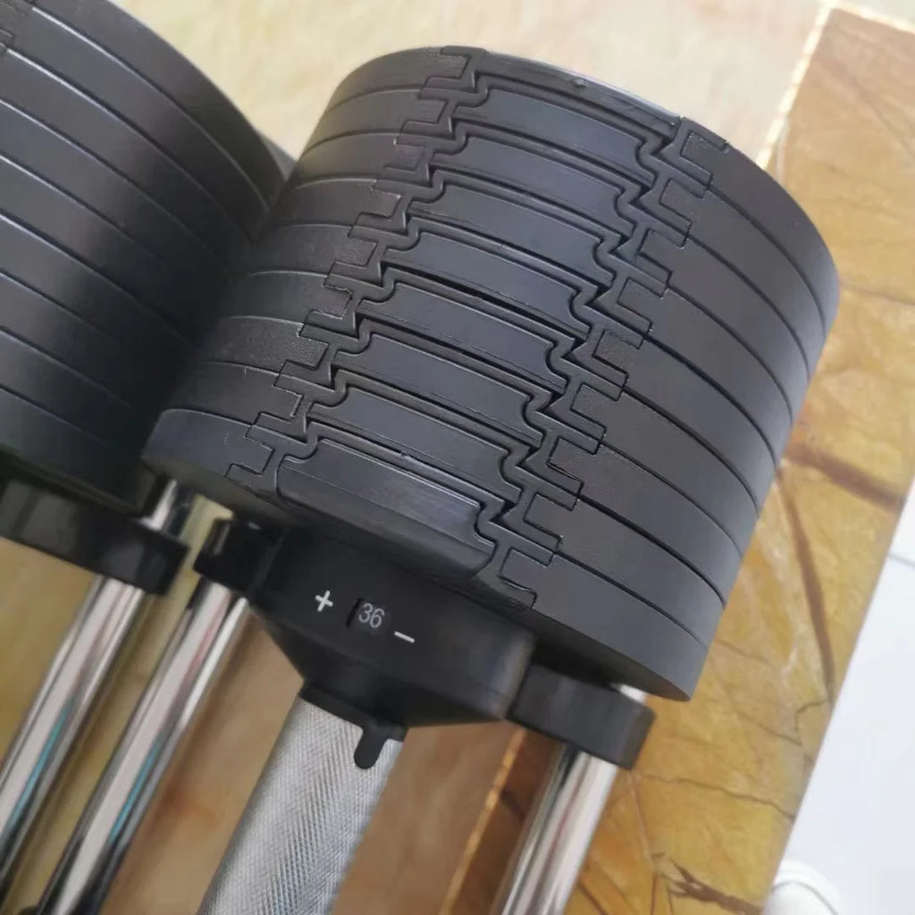 2024 New Arrivals Premium Quality 32kg 36kg 80lb 90lb 100lb 2kg Increments Adjustable Dumbbell with Bracket