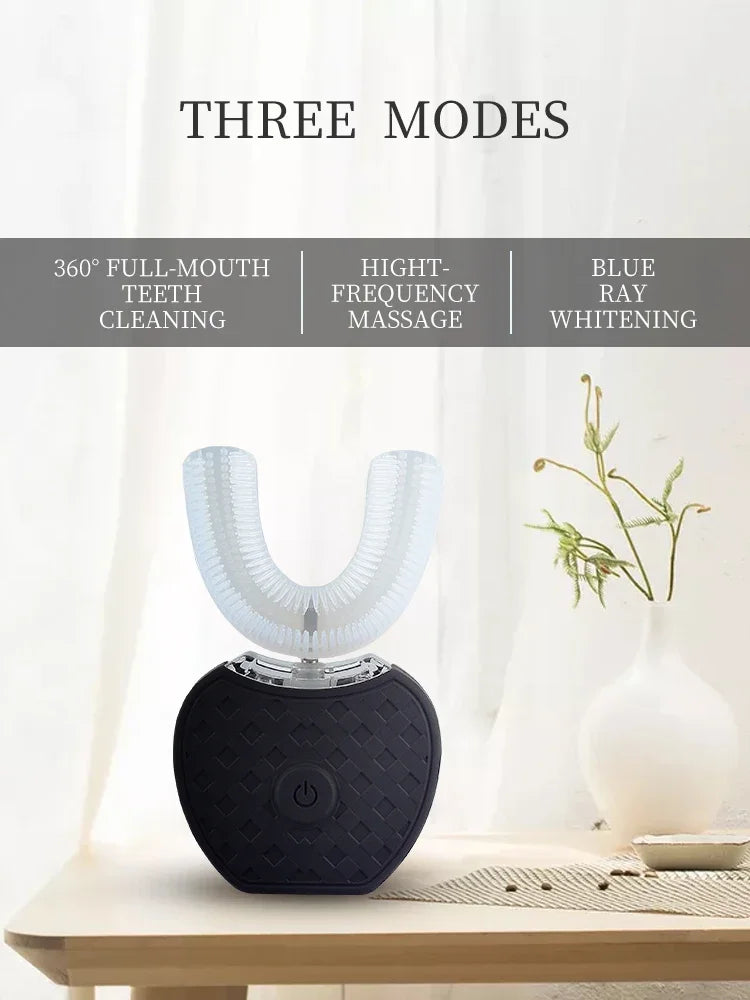 Ultrasonic Electric Toothbrush Adult,Automatic Toothbrush U-Shape Full Mouth 360° Clean Teeth Whitening IPX7 Waterproof