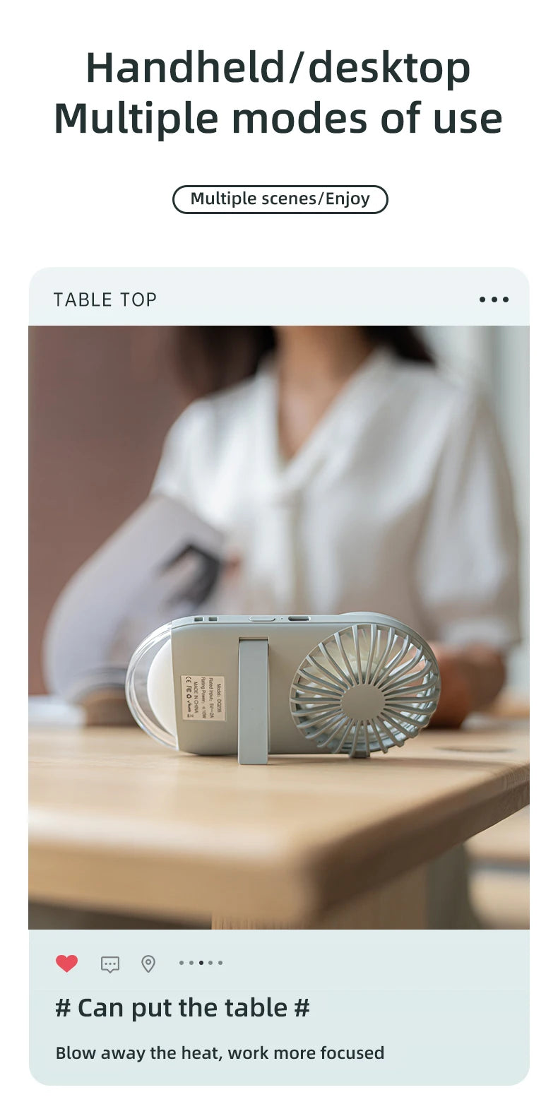 Handheld Turbo Fan Mini Portable Hand, 1200mAh USB Rechargeable Personal, Battery Operated Pocket Fan with 4 Speeds for