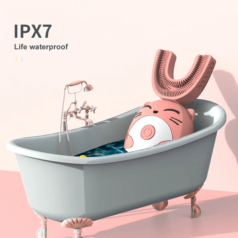 Sonic Electric Toothbrush Kids U-shaped Smart 360 Degrees Ultrasonic Tooth Brush Teeth Whitening For Children IPX7 Waterproof