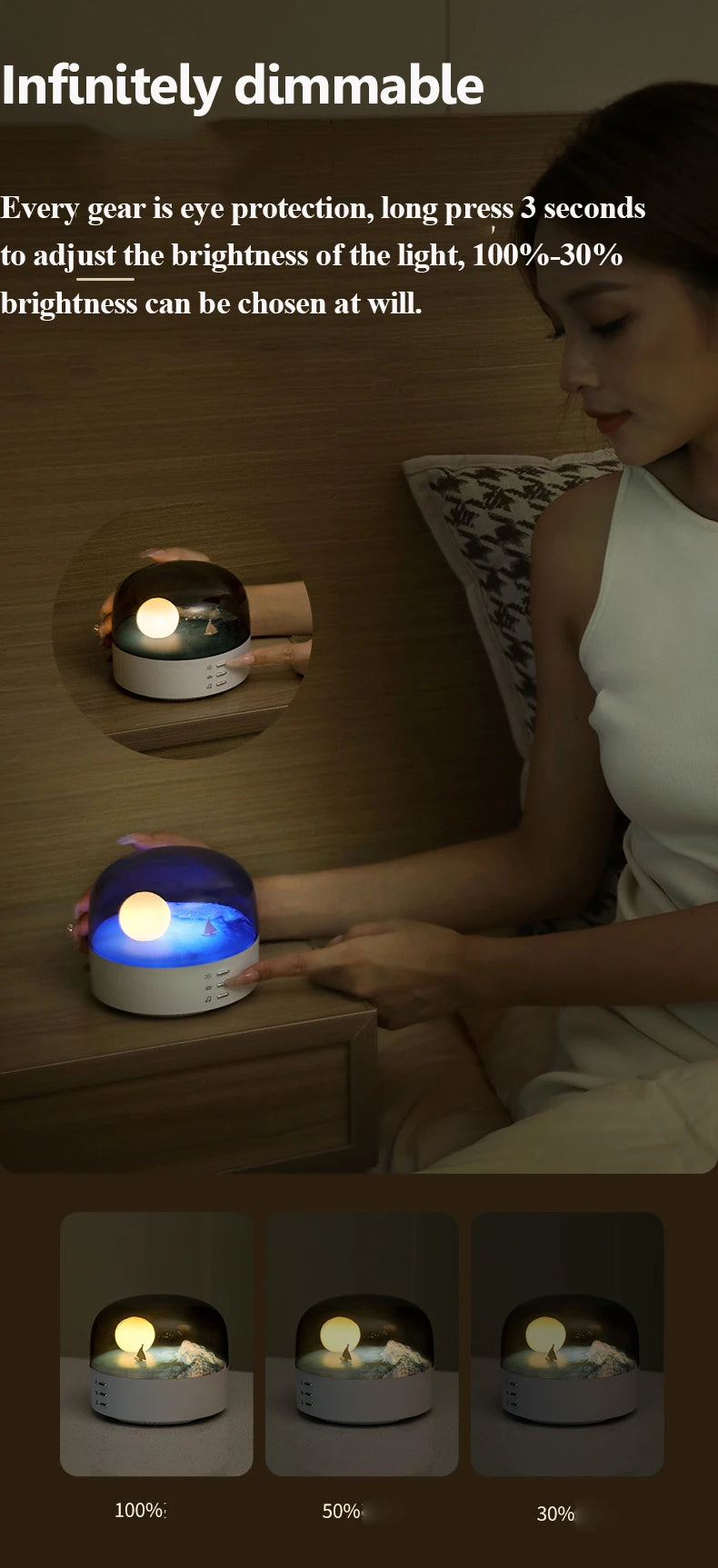 Mini Portable Bluetooth Speaker Ambient Light High Quality Sound Bluetooth Music Box with Dimming Soft Light Wireless Music Play