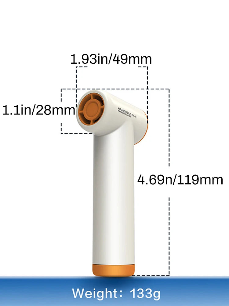90000RPM Handheld Portable Turbo Fan, Super High-speed Fan with 4-speed, 4000mAh, USB-C Rechargeable Personal Battery Operated