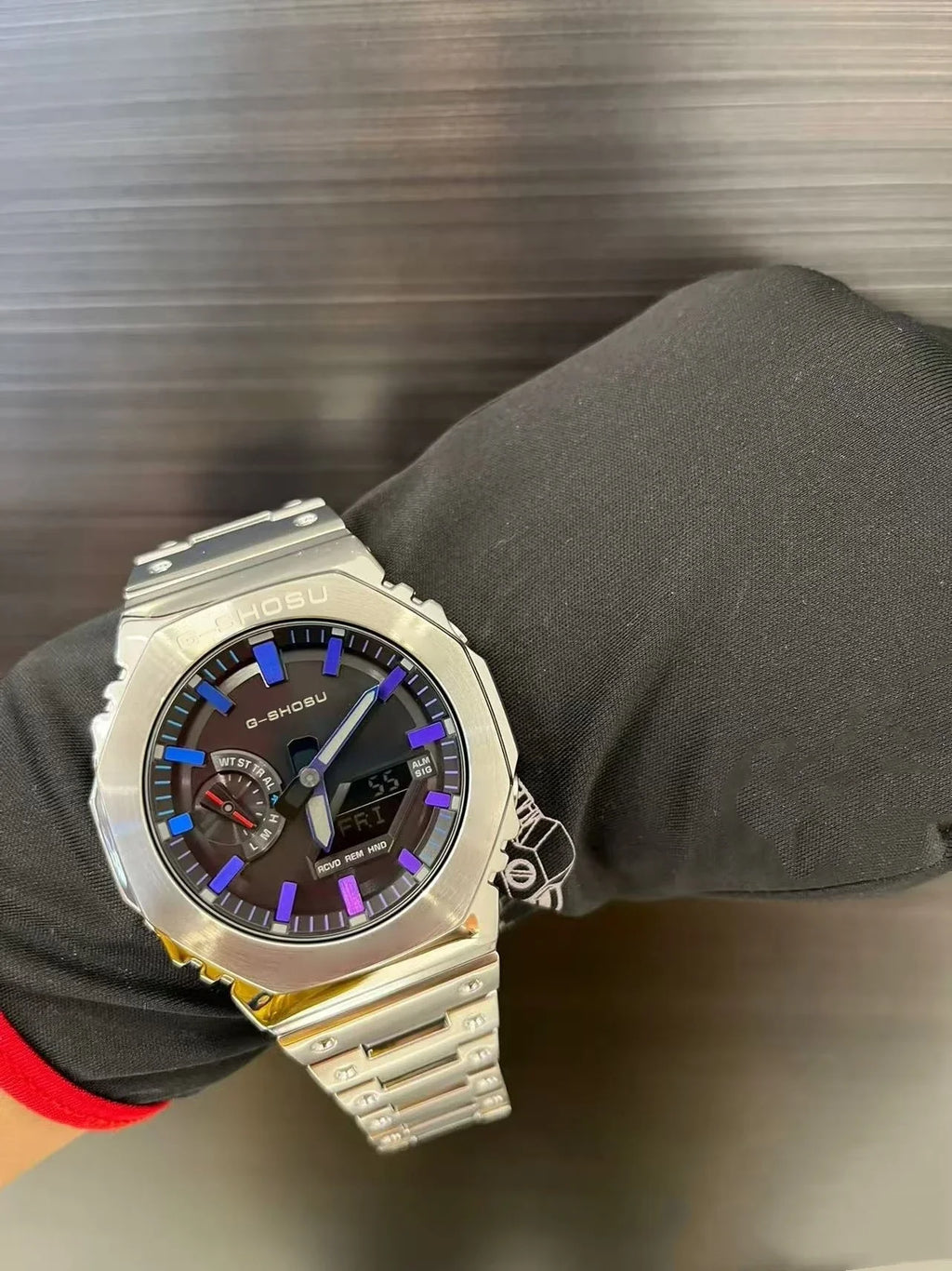 Sports Unisex Electronic Digital Watch Full Function LED Dual Display World Time Automatic Hand Lifting Lights