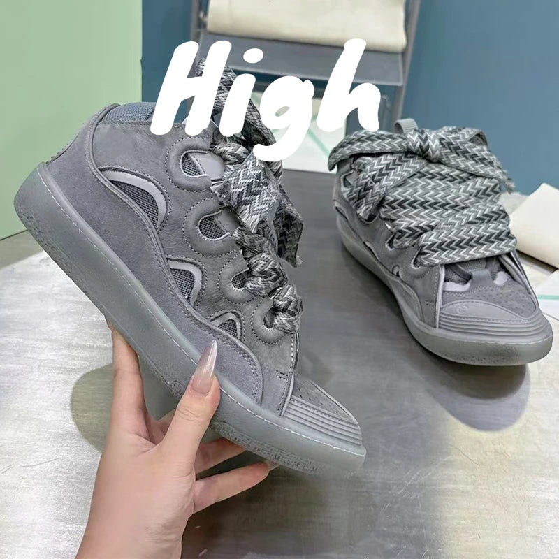 Men's Women's sports shoes Casual Shoes Colorful shoelace Matching Splicing color design Thick tongue Fashion Shoes Luxury