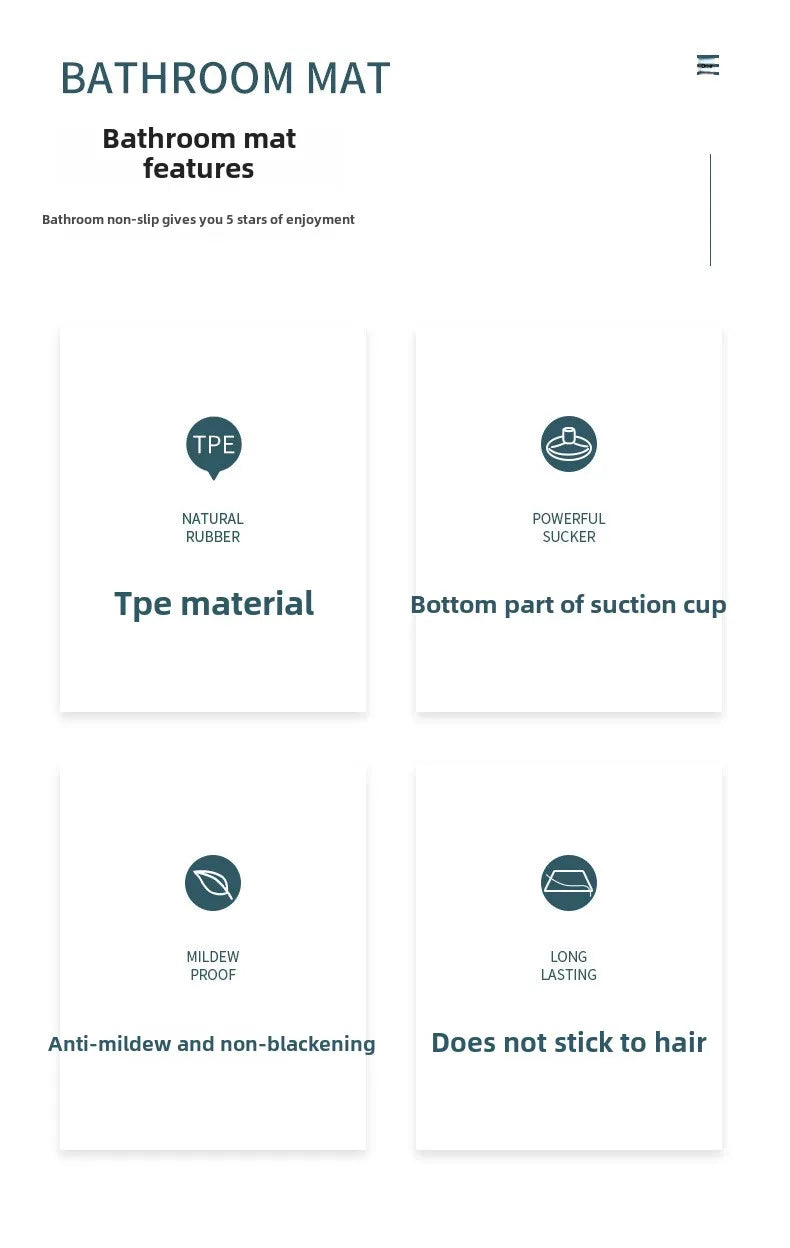 Bathroom Mat Anti-slip Grip Mat Soft Shower Massage Mat Bathtub Carpet Shower Mat Floor Mats Hotel High End Feel 2025