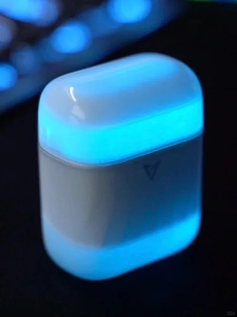 LIUP Night Light Quicksand Wireless Earphones AI Noise Reduction Luminous Transparent Glass Bluetooth 5.4 Muisc Gaming Headphone