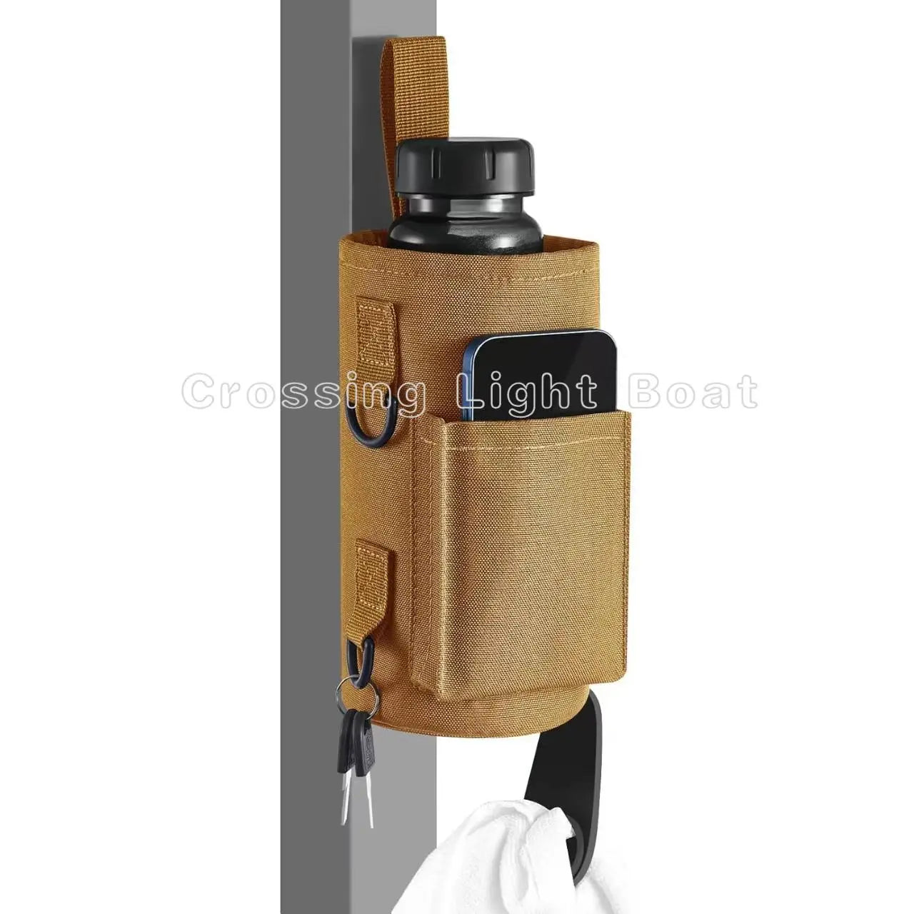 Magnetic Gym Water Bottle Bag Holder, Built-in Magnet for Easy Attachment to Metal Surface, Magnetic Bottle Sleeve Pouch