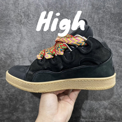 Men's Women's sports shoes Casual Shoes Colorful shoelace Matching Splicing color design Thick tongue Fashion Shoes Luxury