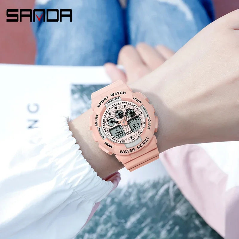 Sport Watch Men Luxury Double Time Electrconi Watches Women's Wristwatch Fashion Shockproof Stopwatch Military Sports Clock