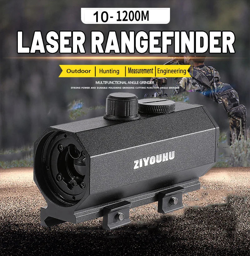 Tactical Hunting Sniper Laser Rangefinder Riflescope Long Range 1200M Real-time Rang Finder Distance Meter Angle Speed Telemeter