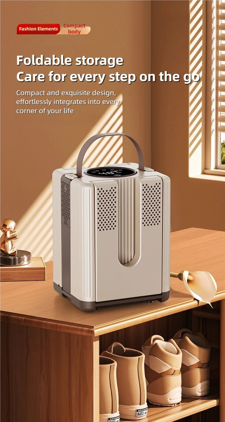 New 6-head shoe dryer can dry up to 3 pairs of shoes at a time. It quickly dries, deodorizes, disinfects, and has a smart timer