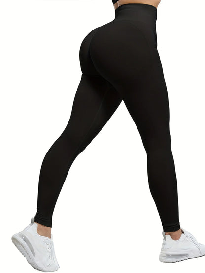 Women Sexy Solid Color Yoga Sports Leggings High Waist Quick-Dry Fitness Gym Cycling Slim Fit Pants