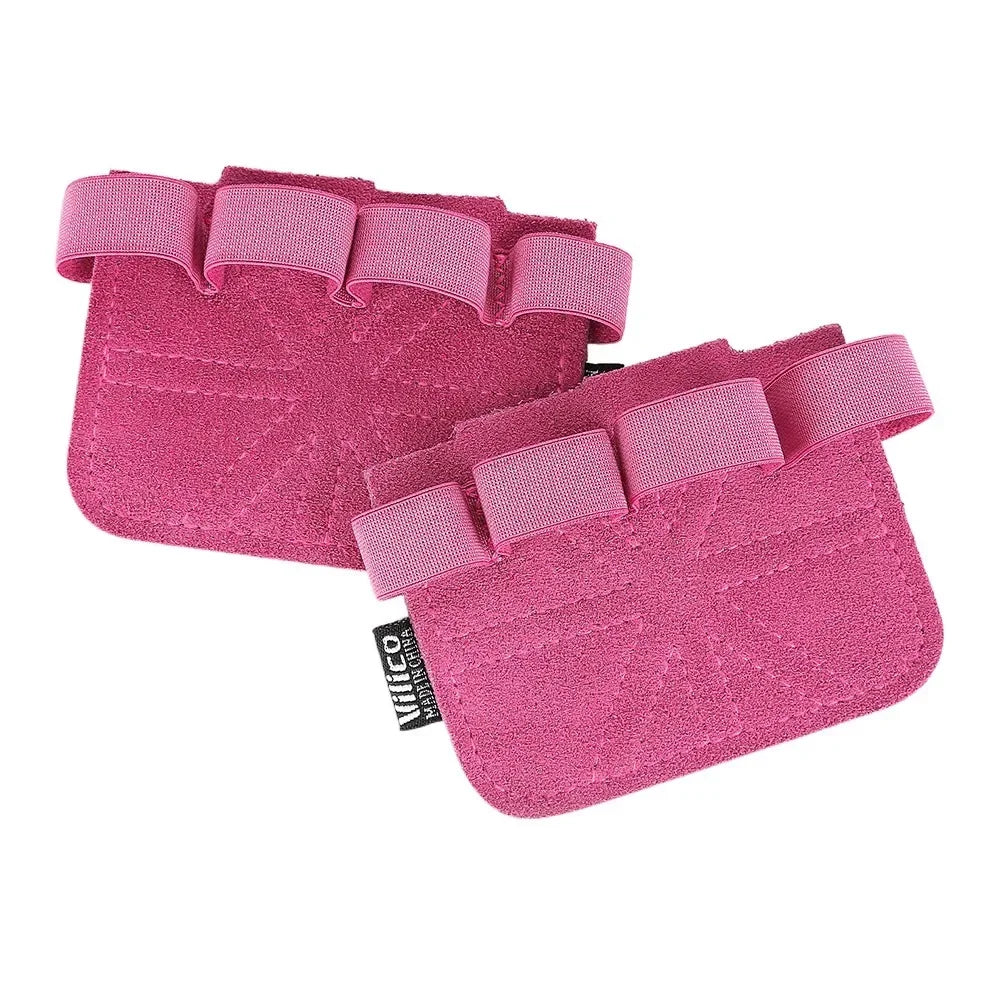 1Pair Leather Weight Lifting Training Gloves Palm Protection Breathable Gym Gloves Grips Anti-Skid Thicken