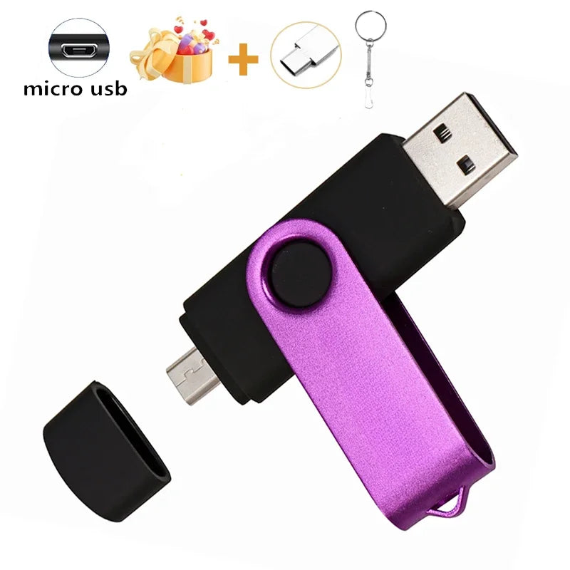 JASTER OTG 2 in 1 USB Flash Drive Pen Drive 128GB 64GB 32GB 16GB External Storage Frosted Double Application Micro USB Stick